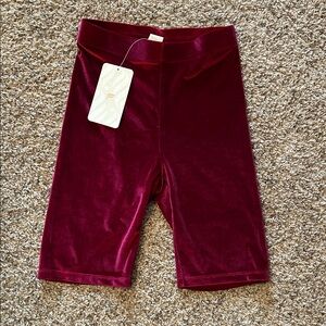 Fabletics Women's Velvet Burgundy Bike Shorts